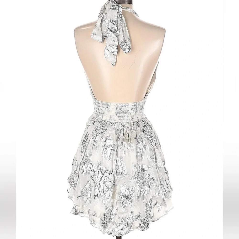 NEW Rococo Sand Metallic Halter Minidress - Picture 8 of 13